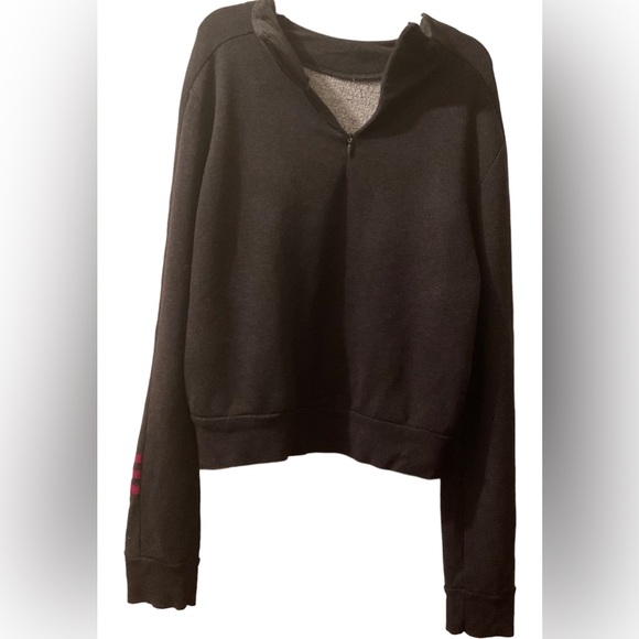 Sweater -Adidas Gray Cropped Long Sleeve Sweater (UC) - Picture 3 of 6